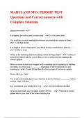 MARYLAND MVA PERMIT TEST Questions and Correct answers with Complete Solutions&period;