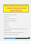 Shadow Health - Edward Carter - Pain &ndash; Subjective Exam Questions and Answers 100&percnt; Pass
