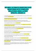 OB HESI&colon; ULTIMATE QUESTION PACK QUESTIONS WITH COMPLETE SOLUTIONS &lpar;2025&rpar; LATEST UPDATE&hellip;GRADE A&plus;