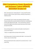 CNA Competency Exam Questions and Answers Latest UPDATE Graded A&plus;