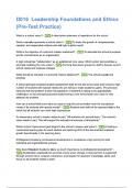 D016&lowbar; Leadership Foundations and Ethics &lpar;Pre-Test Practice&rpar; Exam Review With Correct Answers&period;