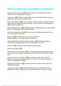 D016 Leadership Foundations and ethics Exam Review With Correct Answers