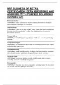 NRF BUSINESS OF RETAIL CERTIFICATION EXAM QUESTIONS AND ANSWERS WITH VERIFIED SOLUTIONS &lpar;GRADED A&plus;&rpar;