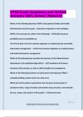 CPSS Exam Questions and Verified  Answers 100&percnt; Solved &vert; Rated A&plus;