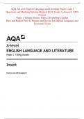 AQA A-Level English Language and Literature Paper 1 and 2 Questions and Marking Scheme Merged 2024