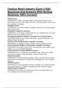 Fashion Retail Industry Exam 2 KSU Questions And Answers With Verified Solutions 100&percnt; Correct&excl;&excl;