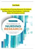Test Bank - for Foundations of Nursing Research 7th Edition by Rose Marie Nieswiadomy&comma; Catherine Bailey&comma; All Chapters &vert; Complete Guide A&plus;