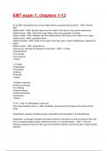 EMT exam 1&comma; chapters 1-13 2025&sol;2026 Questions With Completed & Verified Solutions&period;