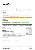 2023 AQA GCSE BUSINESS 8132&sol;1 Paper 1 Influences of operations and HRM on business activity  Question Paper & Mark scheme &lpar;Merged&rpar; June 2023 &lbrack;VERIFIED&rsqb;