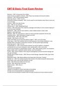 EMT-B Basic Final Exam Review 2025&sol;2026 Questions With Completed & Verified Solutions&period;