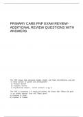 Primary Care PNP Exam Review-Additional Review Questions