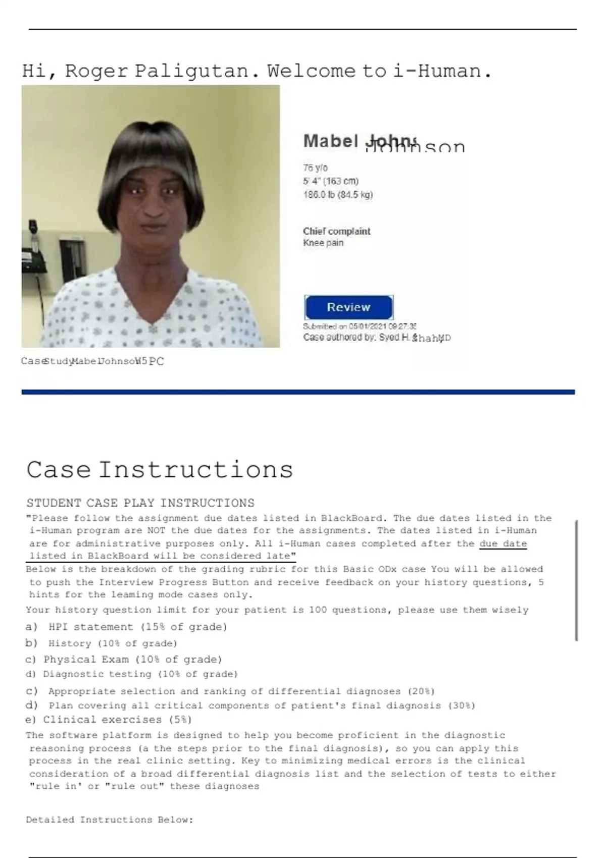 i human case study mabel johnson Questions and answers Newest RATED A+ ...