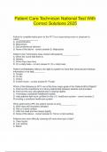  Patient Care Technician National Test With Correct Solutions 2025