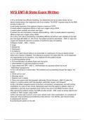NYS EMT-B State Exam Written 2025&sol;2026 Questions With Completed & Verified Solutions&period;
