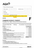 2023 AQA GCSE COMBINED SCIENCE&colon; SYNERGY 8465&sol;2F Foundation Tier Paper 2  Life and Environmental Sciences Question Paper & Mark scheme &lpar;Merged&rpar; June 2023  &lbrack;VERIFIED&rsqb;