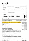 2023 AQA GCSE COMBINED SCIENCE&colon; TRILOGY 8464&sol;C&sol;2H Chemistry  Paper 2H Question Paper & Mark scheme &lpar;Merged&rpar; June 2023 &lbrack;VERIFIED&rsqb;