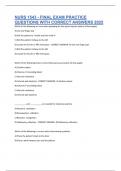 NURS 1543 FINAL EXAM PRACTICE QUESTIONS WITH CORRECT ANSWERS 2025
