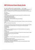 EMT Entrance Exam Study Guide 2025&sol;2026 Questions With Completed & Verified Solutions&period;