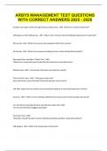 ARBYS MANAGEMENT TEST QUESTIONS WITH CORRECT ANSWERS 2025 - 2026