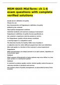 MSM 6645 Mid-Term ch 1-6 exam questions with complete verified solutions