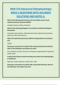 MSN 570 &lpar;Advanced Pathophysiology&rpar;  WEEK 2 QUESTIONS WITH ACCURATE  SOLUTIONS AND RATED A