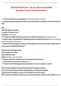 Health Final Exam - NJ Accident and Health Questions and Verified Answers