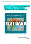 TEST BANK For Psychopharmacology Drugs the Brain and Behavior 3rd Edition By Meyer Nursing&comma; Verified Chapters 1 &ndash; 20 2025&sol;2026 Update&period;