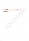 Part B Practice &num; 1 Exam Questions And Answers