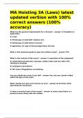 MA Hoisting 3A &lpar;Laws&rpar; latest updated verSion with 100- correct answers &lpar;100- accuracy&rpar;