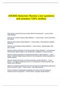 ARDMS Abdomen Review Liver questions  and answers 100&percnt; verified&period;