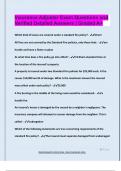 Insurance Adjuster Exam Questions and  Verified Detailed Answers &vert; Graded A&plus;