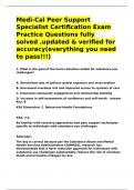 Medi-Cal Peer Support Specialist Certification Exam Practice Questions fully solved &comma;updated & verified for accuracy&rpar;
