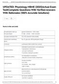 UPDATED&colon; Physiology NBME &lpar;2025&rpar;Actual Exam Test&vert;Complete Questions With Verified Answers With Rationales &lpar;100&percnt; Accurate Solutions&rpar;