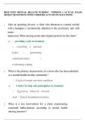 HESI EXIT MENTAL HEALTH NURSING  VERSION 1 ACTUAL EXAM 2025&vert;167 QUESTIONS WITH VERIFIED ACCURATE SOLUTIONS