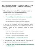 HESI EXIT MENTAL HEALTH NURSING ACTUAL EXAM 2025&vert;62 QUESTIONS WITH  ACCURATE SOLUTIONS