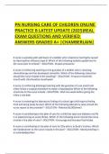 PN NURSING CARE OF CHILDREN ONLINE PRACTICE B LATEST UPDATE &lpar;2025&rpar;REAL EXAM QUESTIONS AND VERIFIED ANSWERS GRADED A&plus; &vert;CHAMBERLAIN&vert;