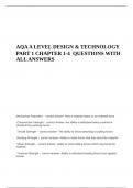AQA A LEVEL DESIGN & TECHNOLOGY PART 1 CHAPTER 1-4 QUESTIONS WITH ALL ANSWERS