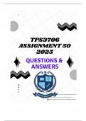 TPS3706 Assignment 50 2025 &lpar;DETAILED ANSWERS&rpar;