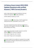 LA Notary Exam &lpar;Latest 2025&sol;2026 Update&rpar; Questions with verified Answers &vert; 100&percnt; Correct&vert; Grade A&period;