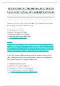 HESI RN PSYCHIATRIC MENTAL HEALTH EXIT  EXAM QUESTIONS & 100&percnt; CORRECT ANSWERS