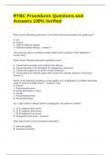 RTBC Procedures Questions and Answers 100&percnt; Verified