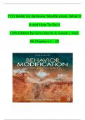 TEST BANK for Behavior Modification&colon; What It Is and How To Do It 12th Edition by Garry Martin & Joseph J&period; Pear&period; All Chapters 1 - 29 &emsp;