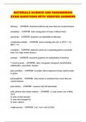 MATERIALS SCIENCE AND ENGINEERING EXAM QUESTIONS WITH VERIFIED ANSWERS