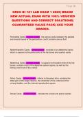 GRCC BI 121 LAB EXAM 1 2025&vert; BRAND  NEW ACTUAL EXAM WITH 100&percnt; VERIFIED  QUESTIONS AND CORRECT SOLUTIONS&vert;  GUARANTEED VALUE PACK&vert; ACE YOUR  GRADES&period;