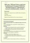 Galen NSG 3130 &sol; NSG3130 Exam 4 &vert; 2026&sol;2027 &vert; Fundamental Concepts & Skills for Nursing Practice II &vert;  Questions & Answers with Rationales &vert; Grade A &vert; Verified Solutions