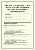 NSG 3160 &sol; NSG3160 Exam 4 Galen &vert; 2026&sol;2027 &vert; Health Assessment &vert; GI&comma; GU&comma; Musculoskeletal  &vert;  Questions & Answers with Rationales &vert; Grade A &vert; Verified Solutions
