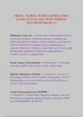NBCSN - SCHOOL NURSE CERTIFICATION  EXAM &lpar;ACTUAL 2026&rpar; WITH VERIFIED  SOLUTIONS GRADE A