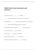 HNES Final Exam Questions and Answers