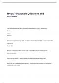 HNES Final Exam Questions and Answers