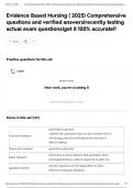 Evidence Based Nursing &lpar; 2025&rpar; Comprehensive questions and verified answers&vert;recently testing actual exam questions&vert;get it 100&percnt; accurate&excl;&excl;